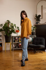 chemise en lin femme ocre