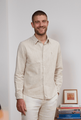 Chemise en lin homme - Beige