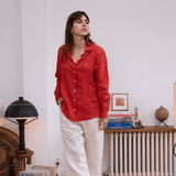 Chemise en lin femme - Brique