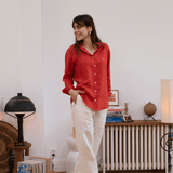 Chemise en lin femme - Brique