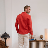 Chemise en lin homme - Brique
