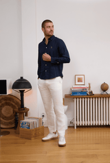 Pantalon en lin blanc homme