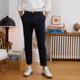 Pantalon en lin bleu homme