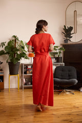 Robe en lin rouille