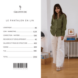 Pantalon en lin bleu femme