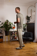 T shirt en lin homme - kaki