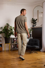 T shirt en lin homme - kaki