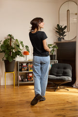 T shirt en lin femme - noir