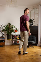 T shirt en lin homme - bordeaux