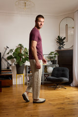 T shirt en lin homme - bordeaux