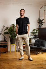 T shirt en lin homme - noir