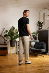 T shirt en lin homme - noir