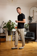 T shirt en lin homme - noir