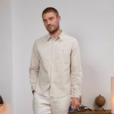 Chemise en lin homme - Beige