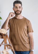 T shirt en lin homme - bronze