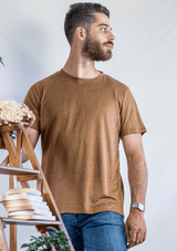 T shirt en lin homme - bronze