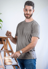 T shirt en lin homme - kaki