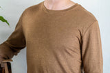T shirt manches longues en lin bio homme - bronze