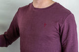 T shirt manches longues en lin bio homme - bordeaux