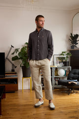 chemise en lin homme carbonne