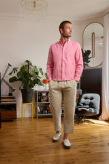 chemise en lin homme rose