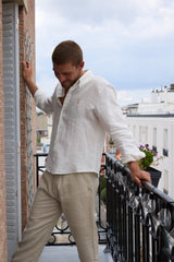 Chemise en lin homme - Blanc