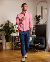 Pantalon en lin bleu homme - fluide