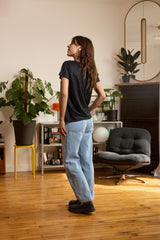 T shirt en lin femme - noir