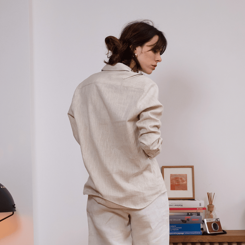 Chemise en lin femme Beige Made in france – Gratitude