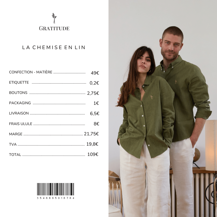 Chemise lin kaki homme sale