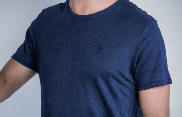 T shirt en lin homme col rond - bleu - fabriqué en france – Gratitude